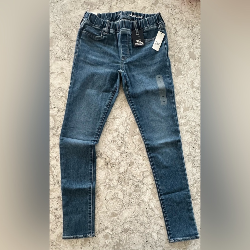 GAP KIDS Pull on Blue Jean Jegging Max Stretch Size 14 NWT